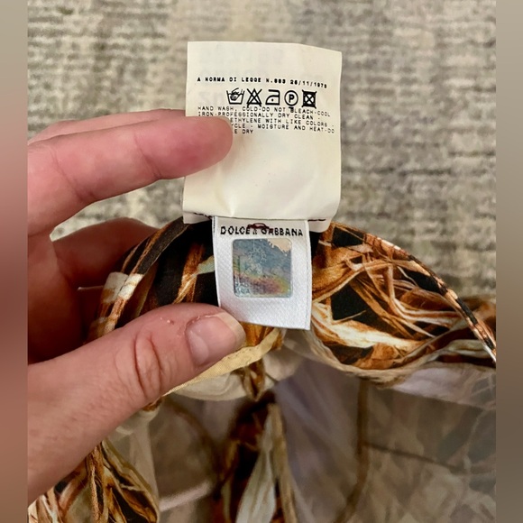 Dolce & Gabbana Size 25 Straight Leg Straw Print Pants - Picture 4 of 9